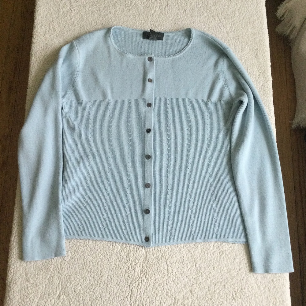 Vintage Van Heusen Cardigan Sweater Light Blue - Sz Medium